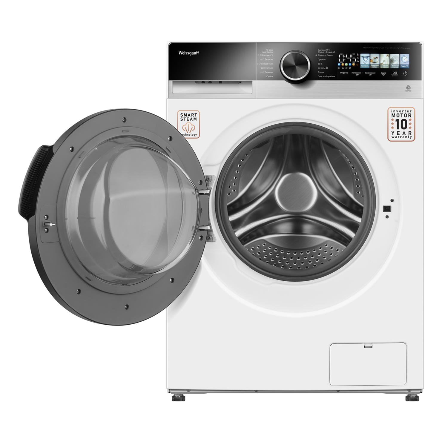 Стирально-сушильная машина Weissgauff WMD 45148 Color Touch Inverter Steam