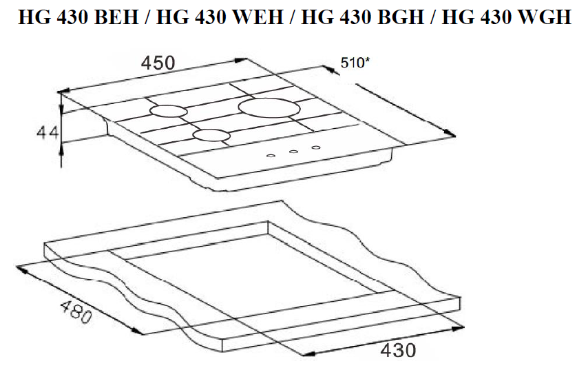 Варочная панель Weissgauff HG 430 WGH