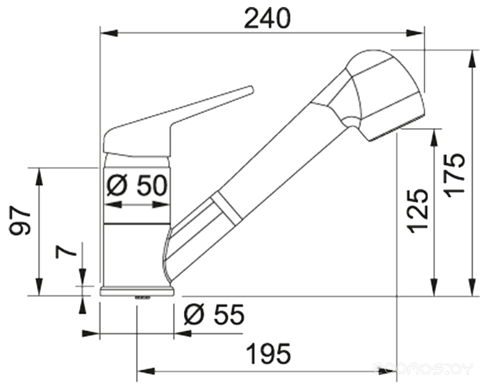 Franke Novara Plus миндаль (с выдвижным шлангом)