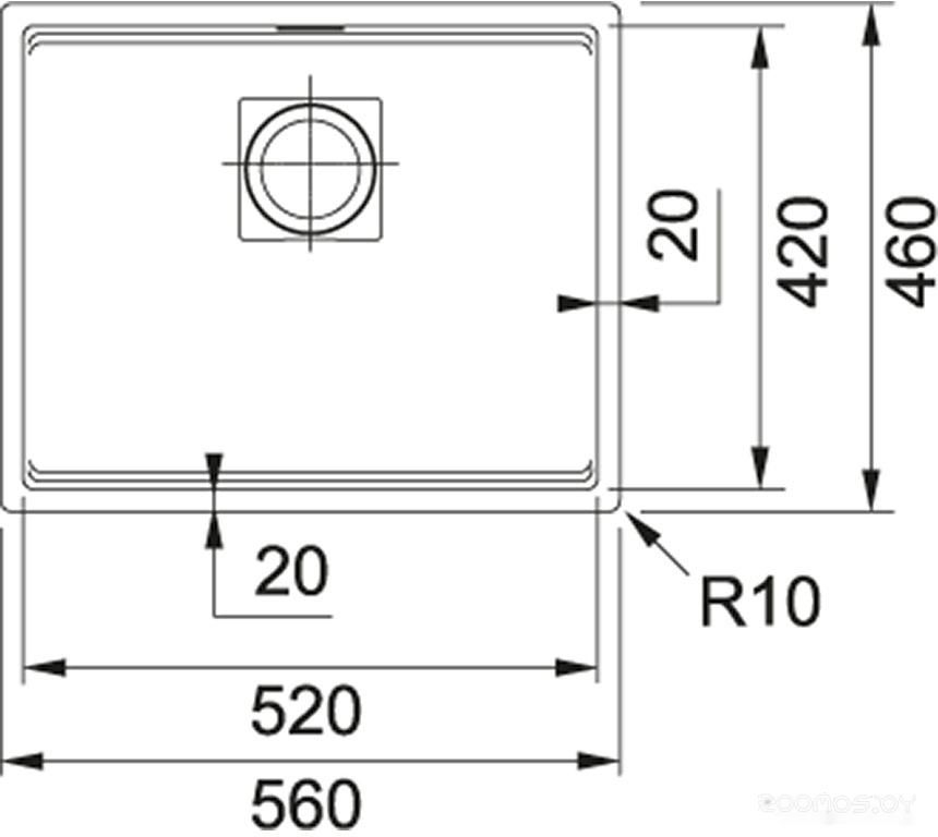 Franke Kubus 2 KNG 110-52 125.0512.504 (оникс)