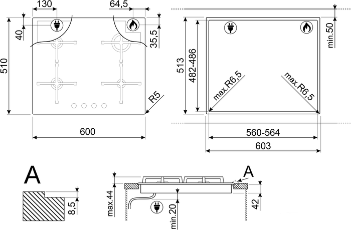 Варочная панель Smeg PV164SSA