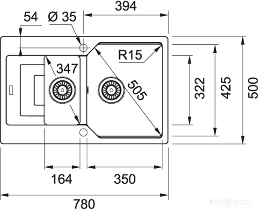 Franke UBG 651-78 (серый)