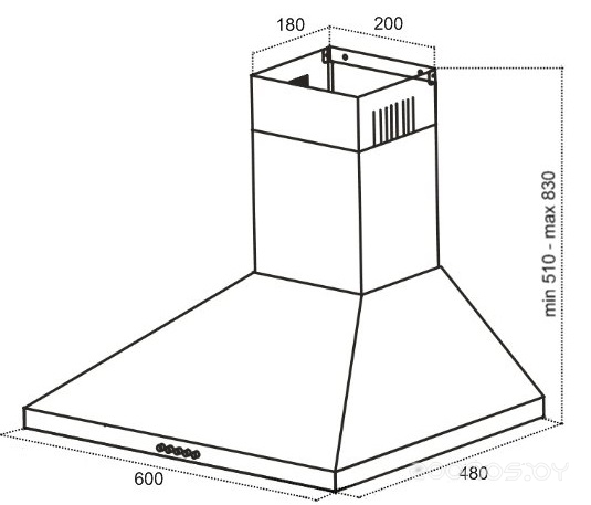 Кухонная вытяжка Germes Pyramida 60 белый