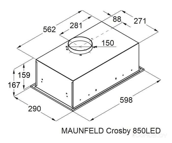 Кухонная вытяжка Maunfeld Crosby 850LED белый