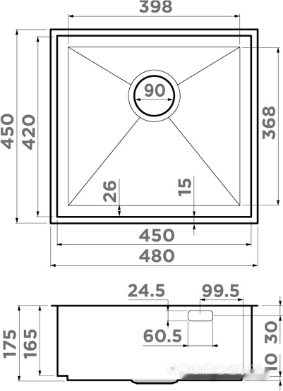 Omoikiri Kasen 48-26 INT LG (светлое золото)