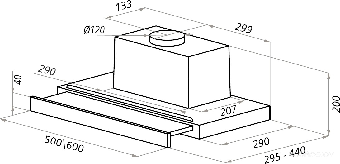Кухонная вытяжка Ciarko Turbo 60 GBK sensor