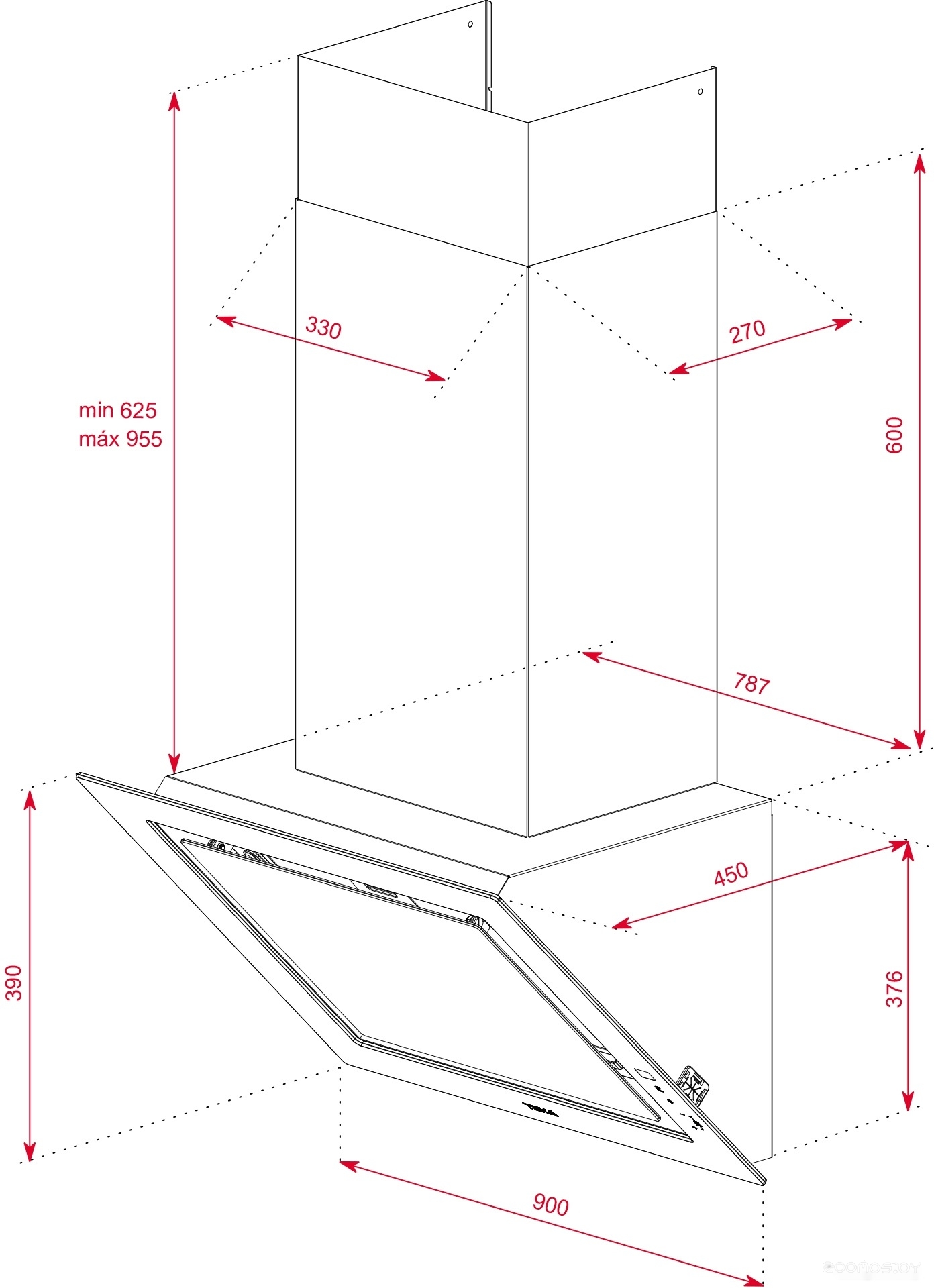 Кухонная вытяжка Teka DLV 98660 BK TOS