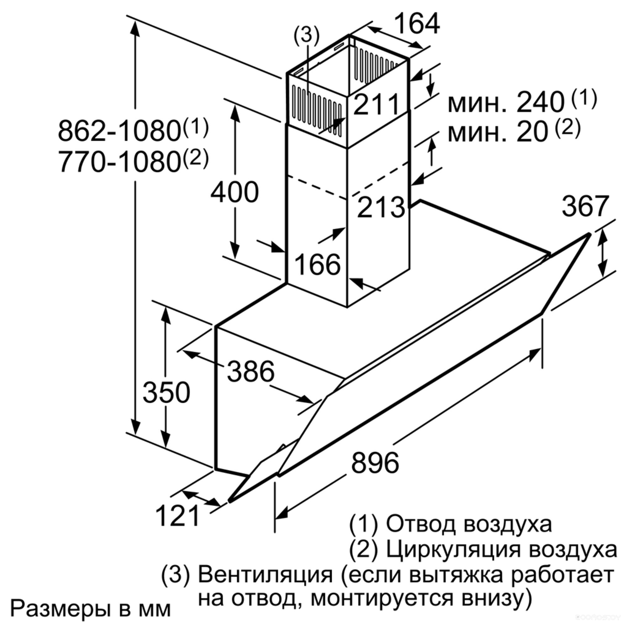 Кухонная вытяжка Bosch DWK095G20R