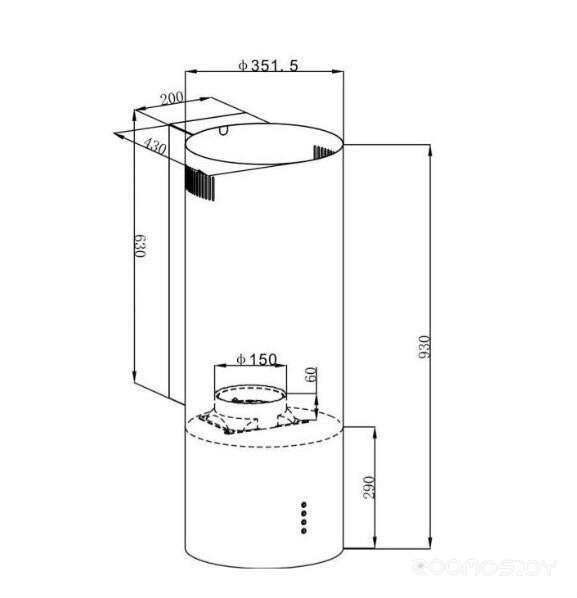 Кухонная вытяжка HOMSair ART 1050WL 35 БЕЛЫЙ