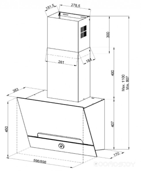 Кухонная вытяжка Kuppersberg F 690 W