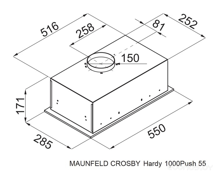 Кухонная вытяжка Maunfeld Crosby Hardy 1000Push (черный)