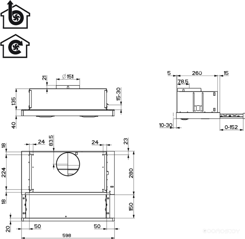 Кухонная вытяжка Hotpoint HPTF 62HS WH