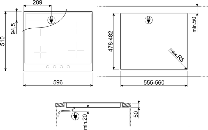 Варочная панель Smeg SI364FXM
