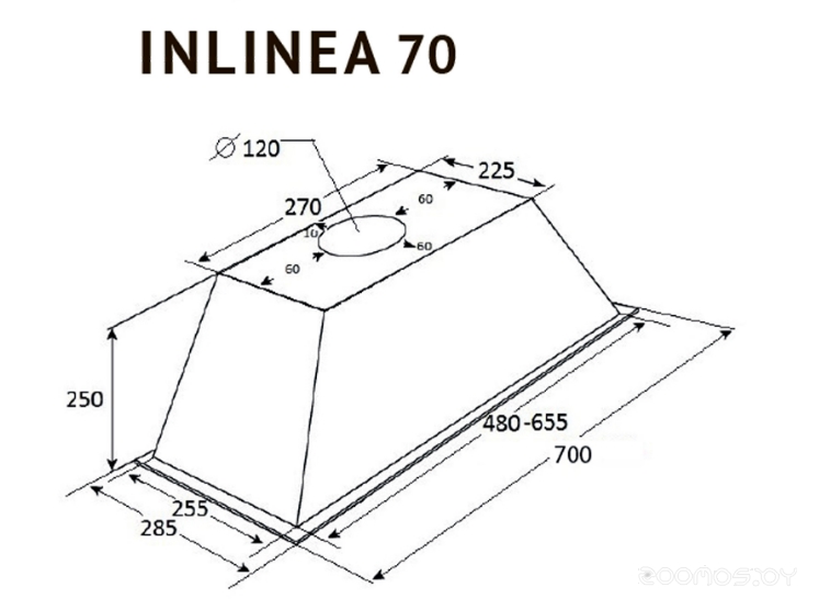 Кухонная вытяжка Kuppersberg Inlinea 70 BX