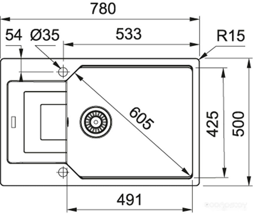 Franke UBG 611-78L (оникс)
