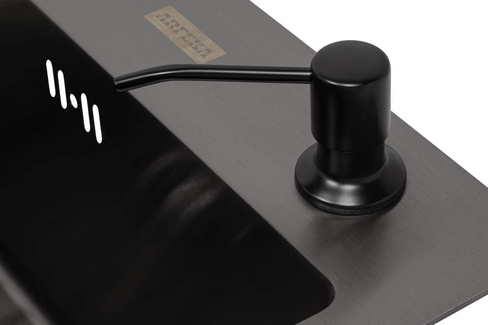 Комплект ARFEKA ECO AR мойка 500*500, коландер F, дозатор BLACK DECOR MILLET