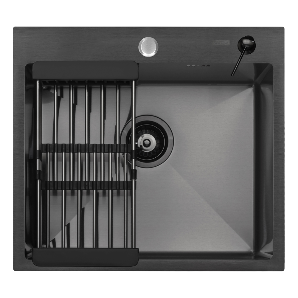 Комплект для кухни ARFEKA ECO AR мойка 550*500, коландер, дозатор BLACK