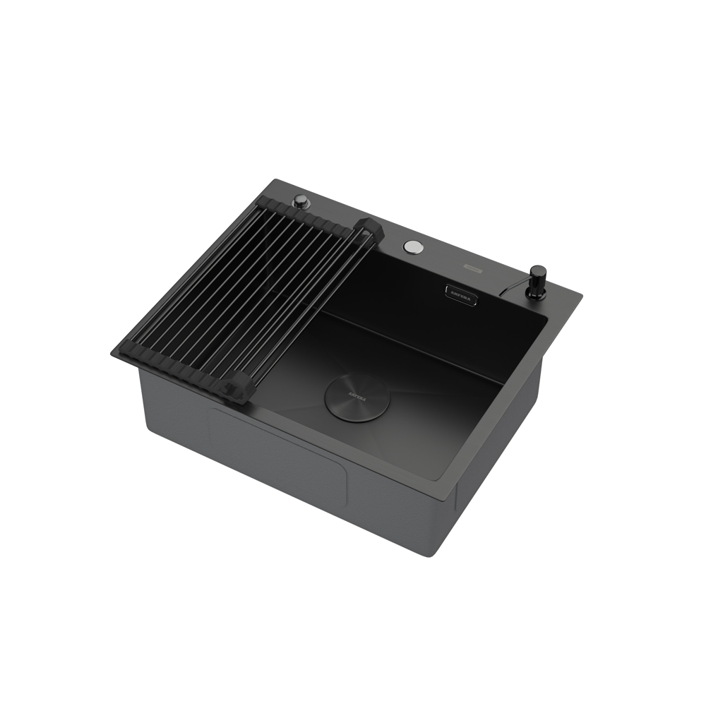 Комплект для кухни ARFEKA ECO AR мойка 600*500 POP-UP, роллер-мат, дозатор BLACK