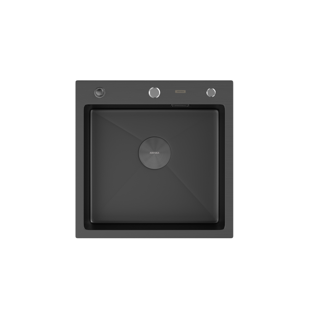 Мойка ARFEKA ECO AR 500*500 POP-UP BLACK PVD NANO