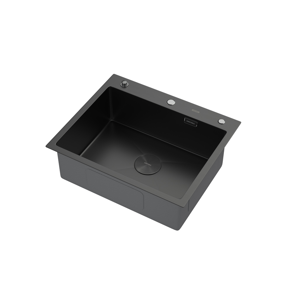 Мойка ARFEKA ECO AR 600*500 POP-UP BLACK PVD NANO