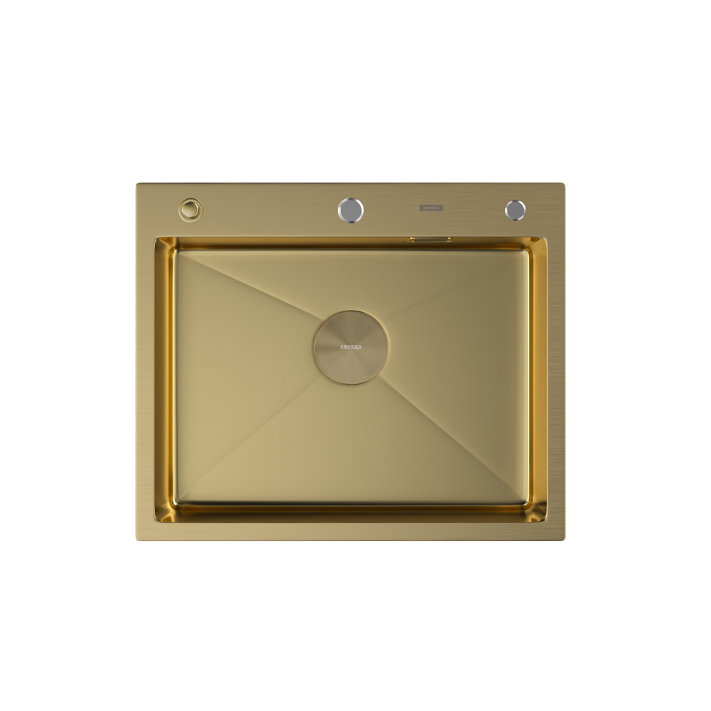 Мойка ARFEKA ECO AR 600*500 POP-UP GOLD PVD NANO