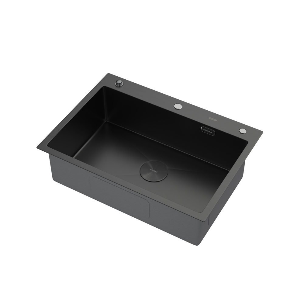 Мойка ARFEKA ECO AR 700*500 POP-UP BLACK PVD NANO