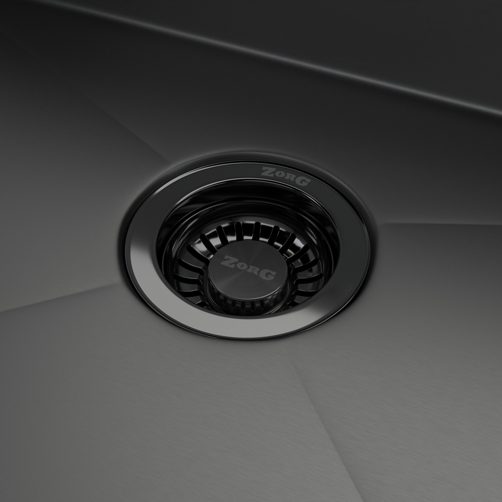 Мойка ZorG ZEROX 54 U / IF SIDE SF ZURINOX PVD GUNBLACK