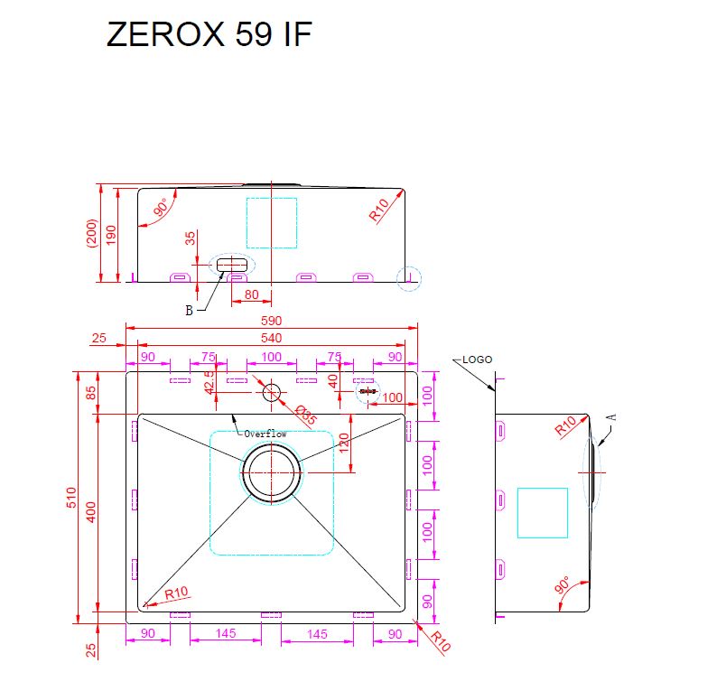 Мойка ZorG ZEROX 59 IF PVD GUNBLACK