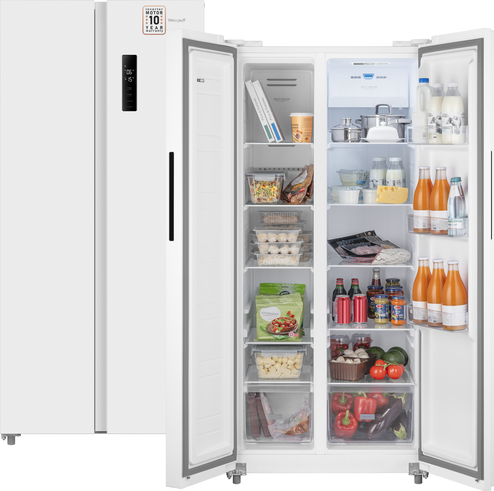 Холодильник Weissgauff WSBS 500 Inverter NoFrost White