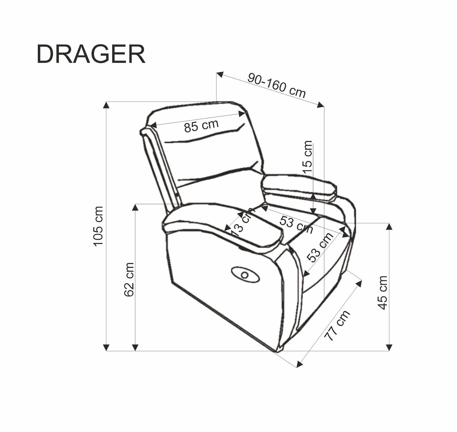 Кресло HALMAR DRAGER раскладное, бежевый