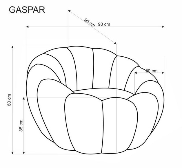 Кресло HALMAR GASPAR 2 горчичный