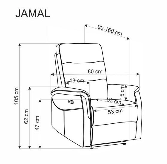 Кресло HALMAR JAMAL раскладное, бежевый