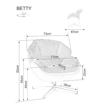 Кресло SIGNAL BETTY карри/черный