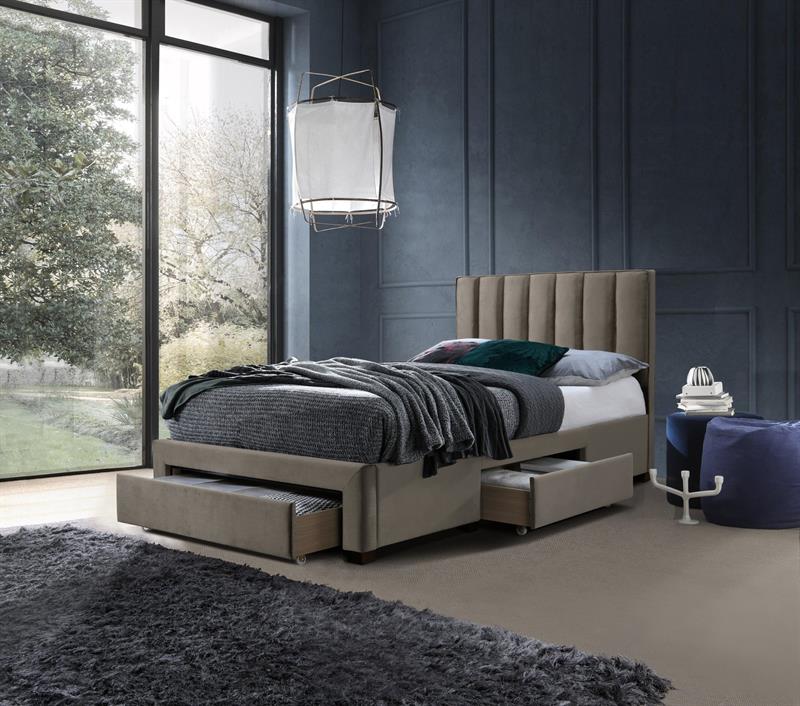 Кровать HALMAR GRACE Velvet бежевый, 120/200