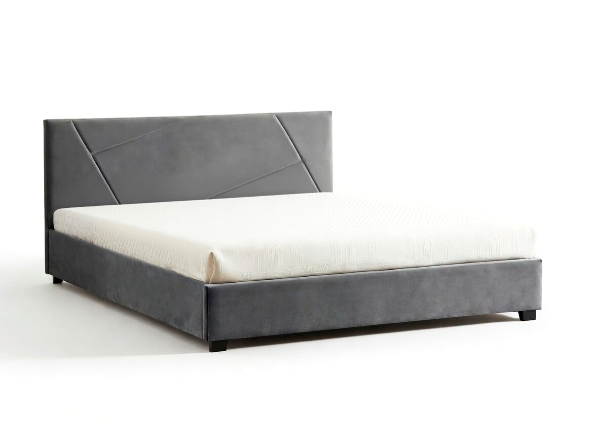 Кровать SIGNAL COLUMBIA Velvet tap. 192 серый, 140/200