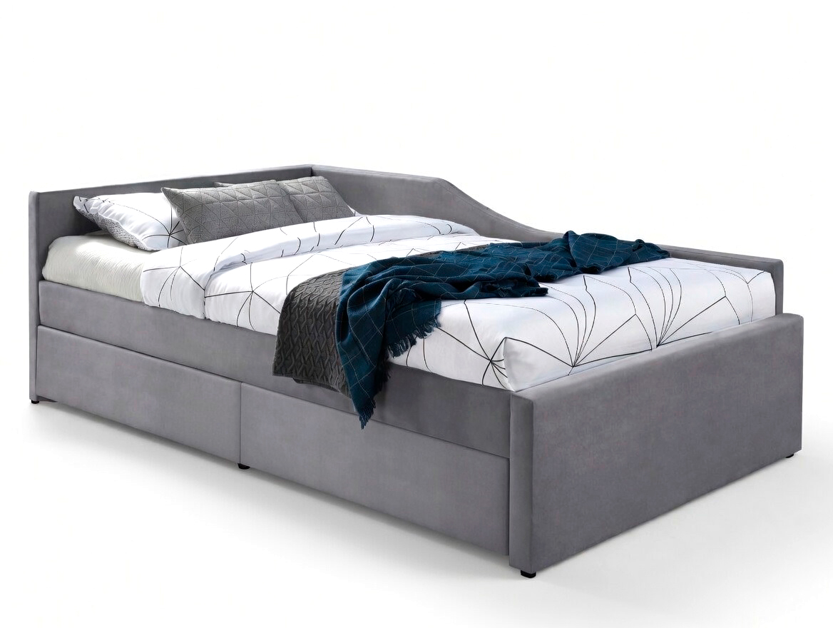 Кровать SIGNAL ELIOT Velvet tap. 142 серый, 120/200