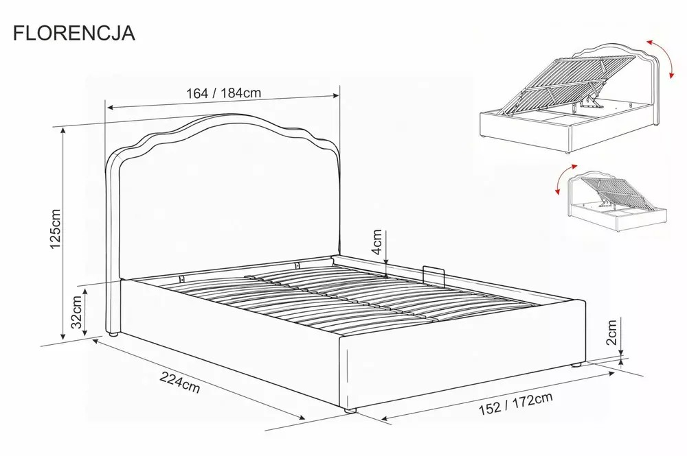 Кровать SIGNAL FLORENCJA Raven 30 темно-бежевый 140/200