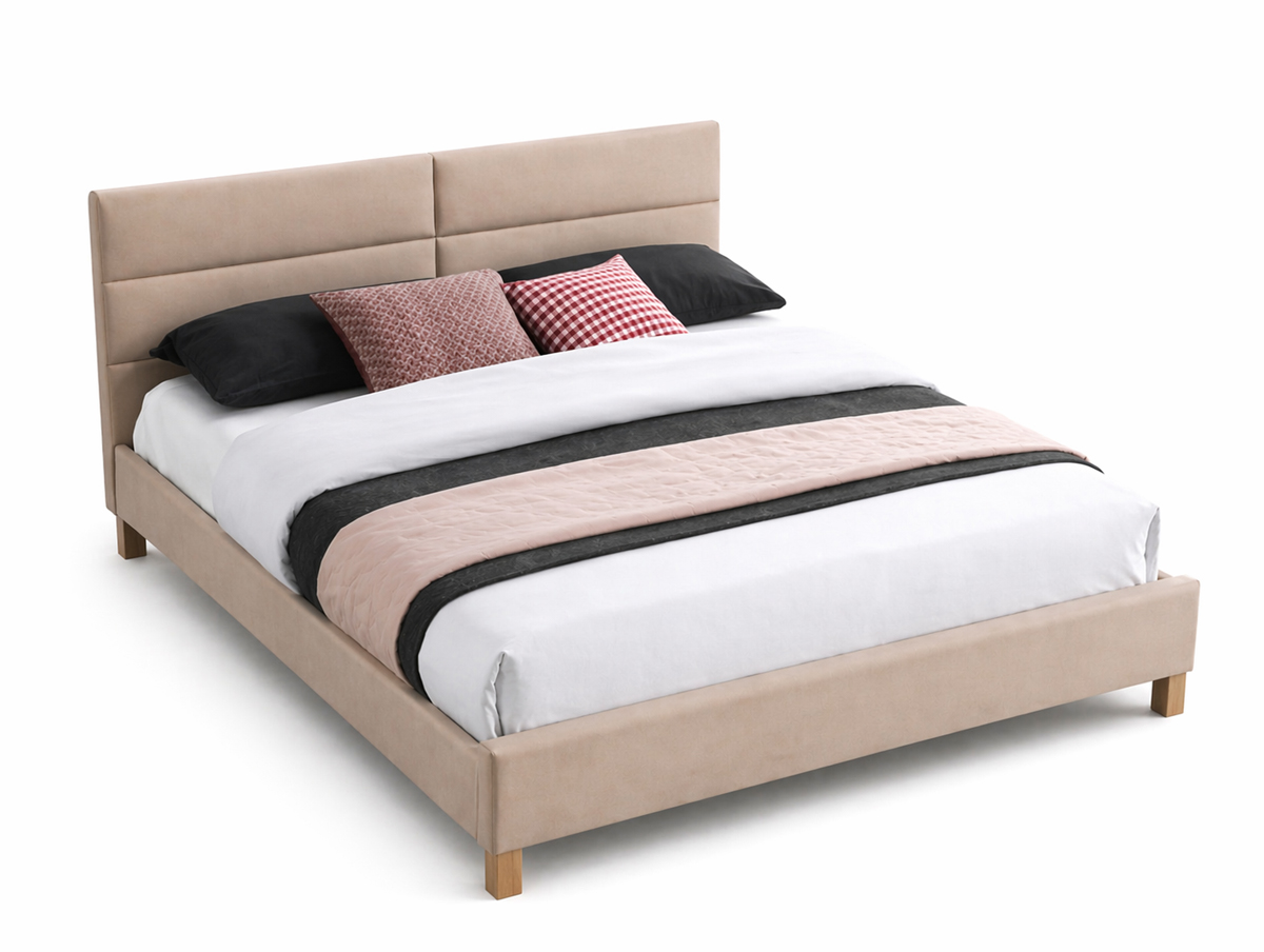 Кровать SIGNAL SIERRA Velvet Bluvel 28 бежевый/дуб 160/200
