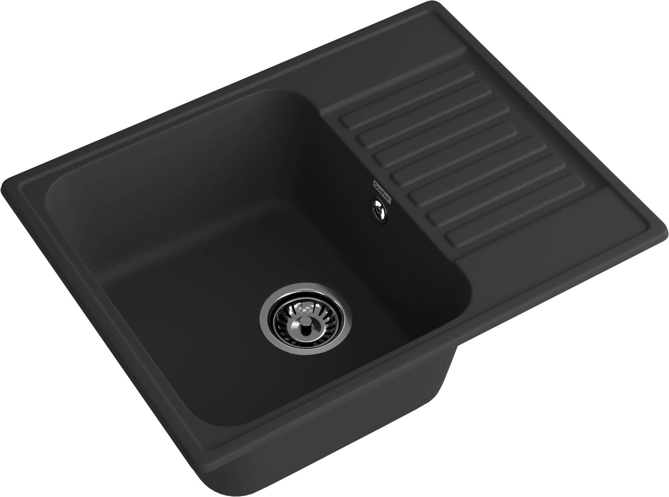 Кухонная мойка GRANFEST QUARZ Z-13 черный + сифон