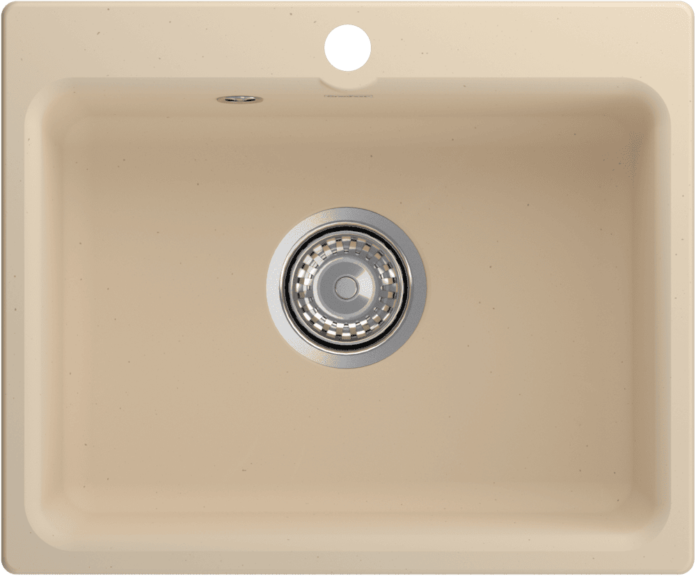 Кухонная мойка GRANFEST SMART SM-520 бежевый + сифон