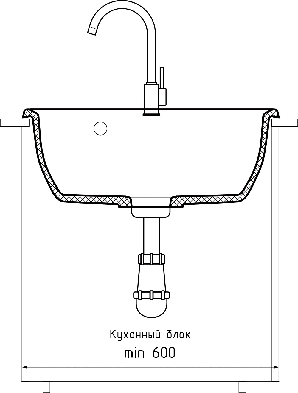 Кухонная мойка GRANFEST VERTEX V-580 серый