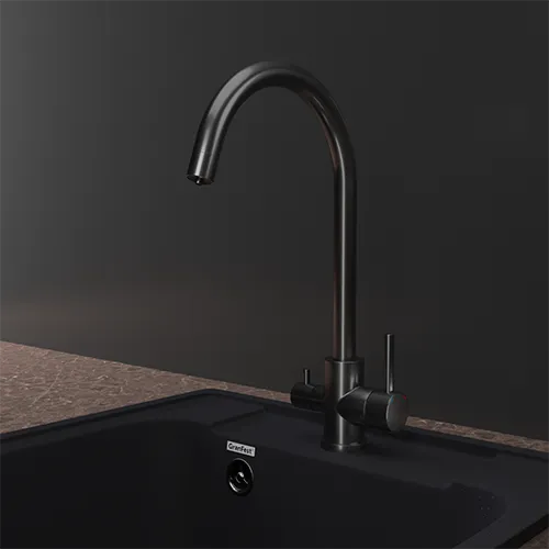 Смеситель для кухни GRANFEST QUARZ Z-5420 PVD графит