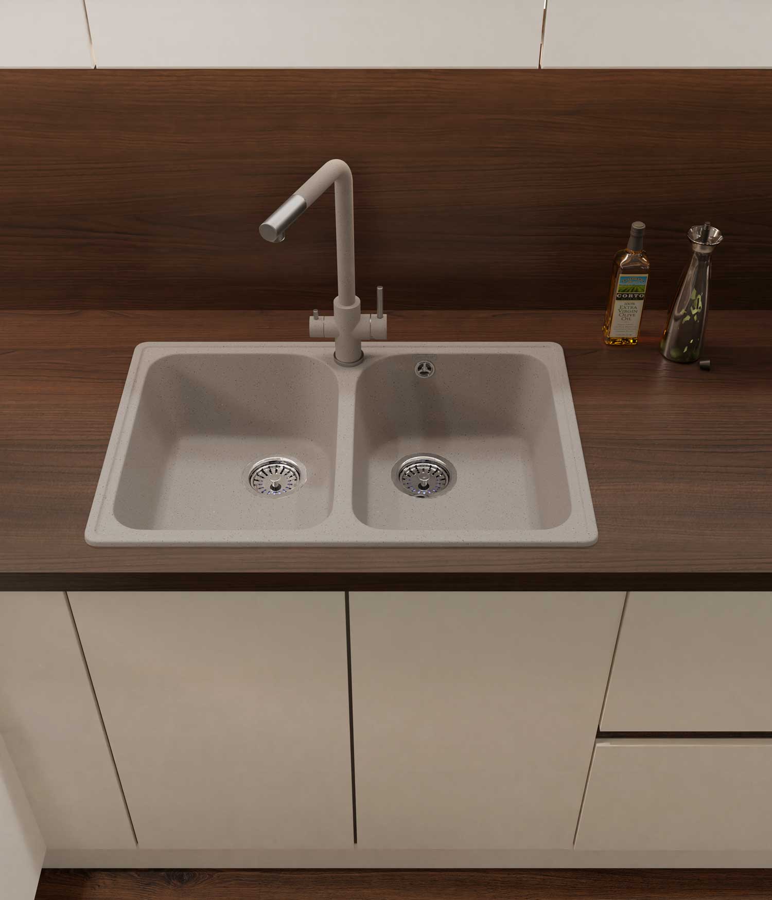 Смеситель для кухни GRANFEST QUARZ Z-5421 песочный