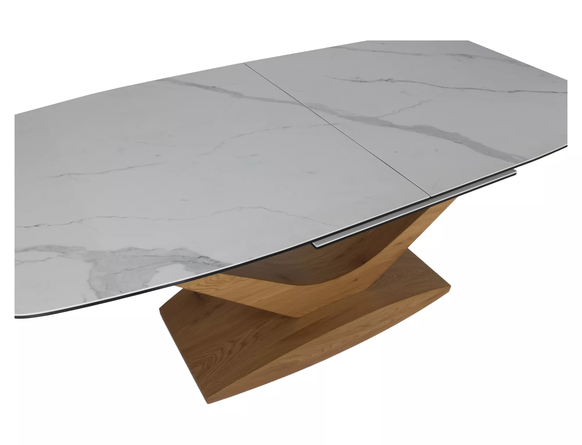 Стол обеденный SIGNAL DOLCE Ceramic Statuario Venato белый/дуб 180-240/95