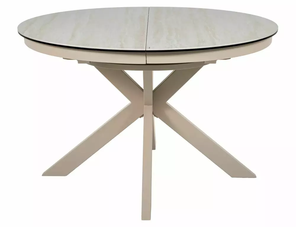 Стол обеденный SIGNAL PORTO Ceramic бежевый травертин/кашемир 120-160/120