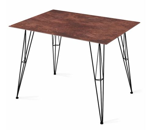 Стол Sheffilton SHT-TU10/TU21-6 100/75 керамика чёрный муар/коричневая сепия