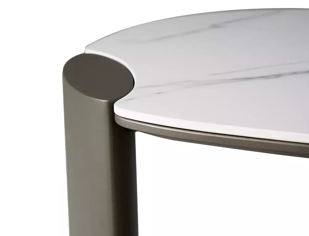 Стол журнальный SIGNAL ADORO B Ceramic белый Amber Bianco/медный 105/65