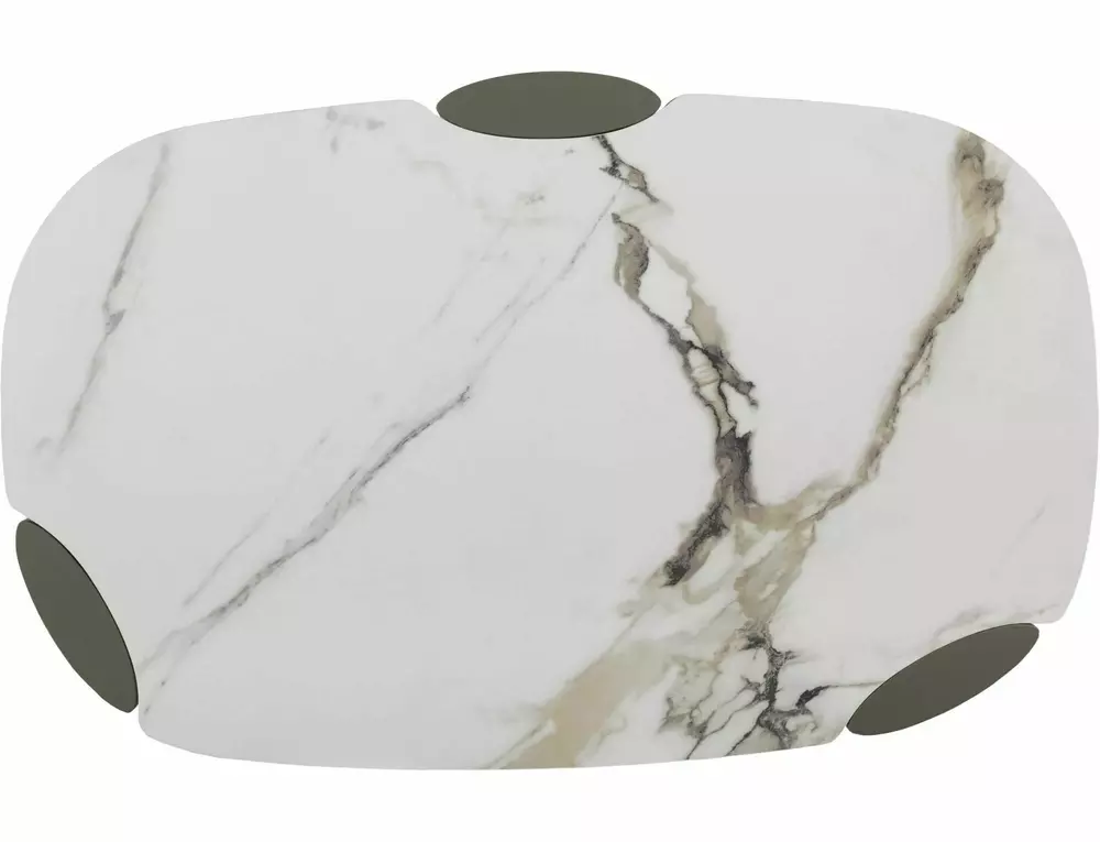Стол журнальный SIGNAL ADORO B Ceramic белый Amber Bianco/медный 105/65