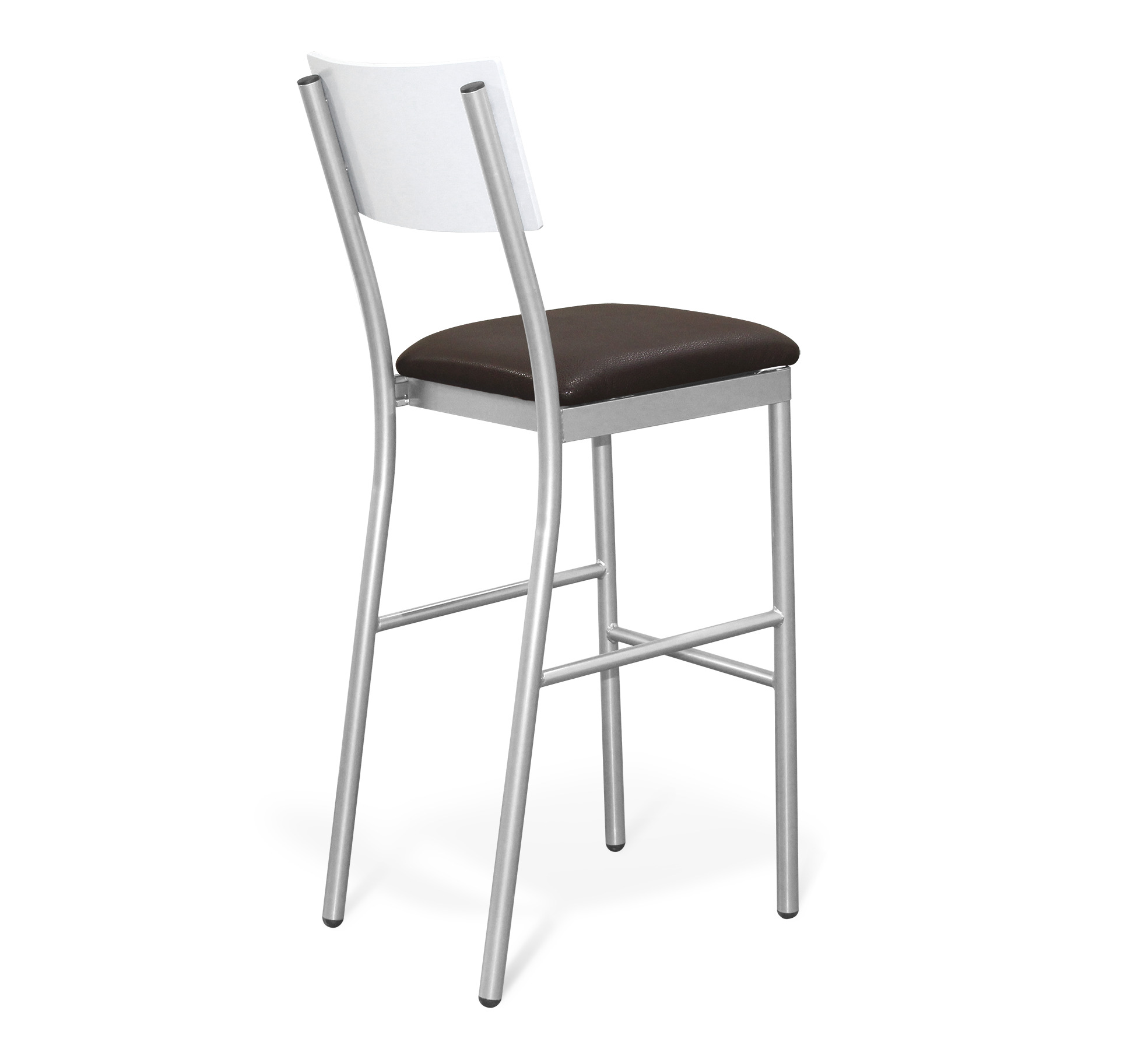 Стул барный Sheffilton SHT-S102 сереб./espresso/белая шагрень гл.
