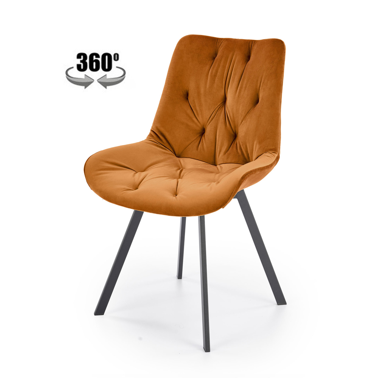 Стул HALMAR K519 корица/черный, поворотный